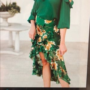 Floral high low skirt